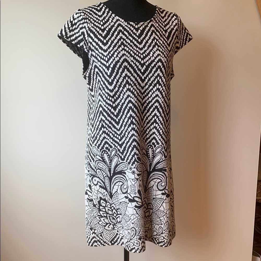 Black and White Patterned Dress